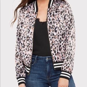 Peyton Jensen Pink Leopard Bomber Jacket